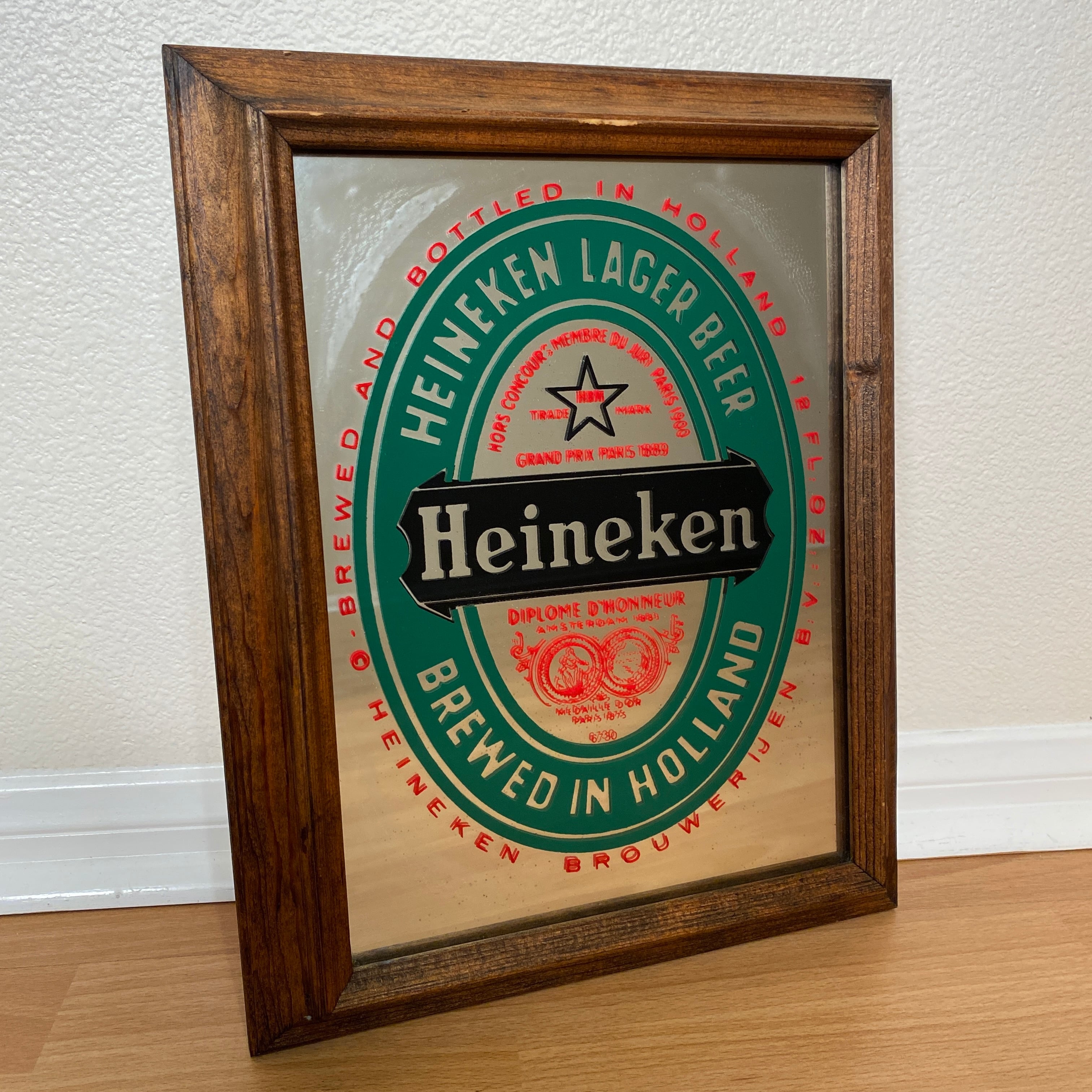 ビンテージ パブミラー Heineken ハイネケン インテリア   VINTAGE