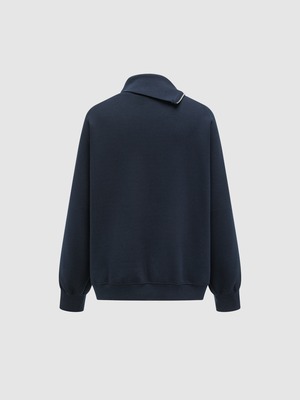 【26AW | MEN】Feng Chen Wang フェンチェンワン / スウェット / 2-in-1 Navy Striped Patchwork Sweatshirt FUF22SW01