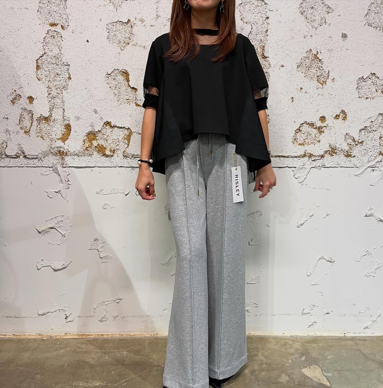 リズレイ RISLEY risley スウェットワイドパンツ