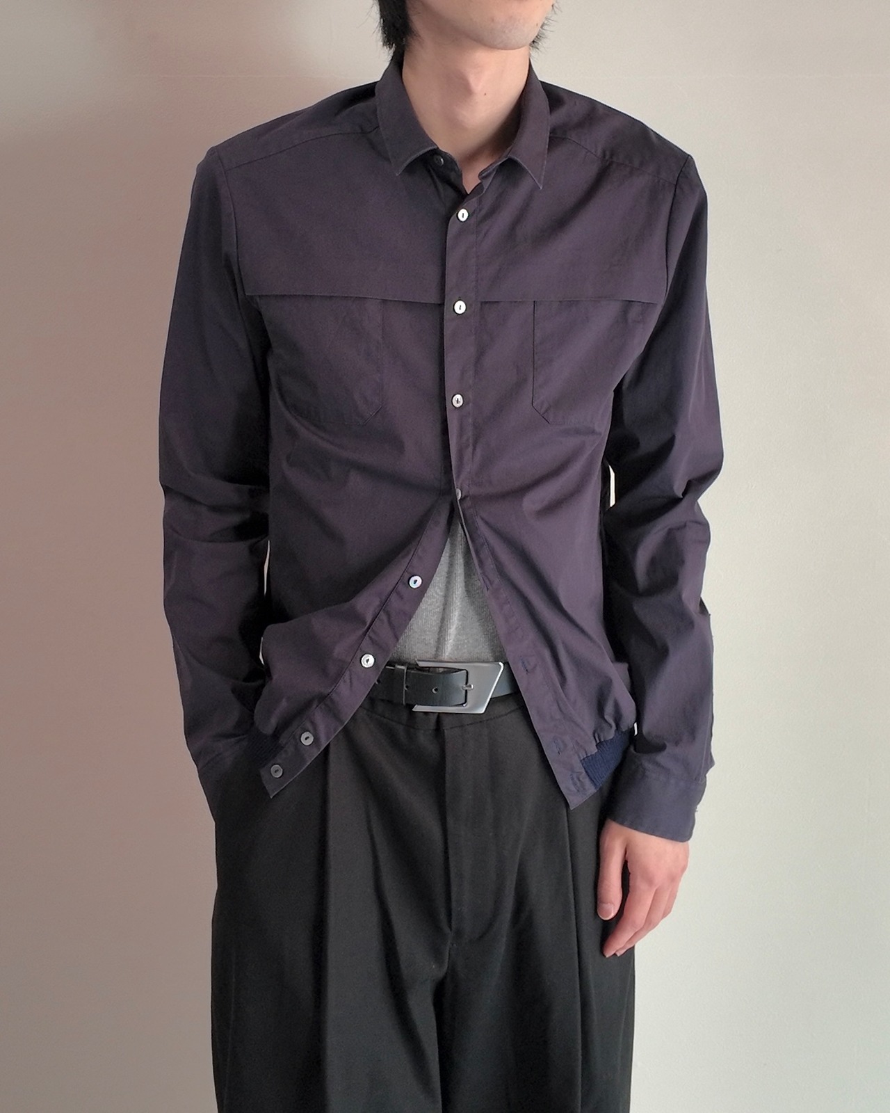 【COSTUME NATIONAL】bomber hem purple shirt
