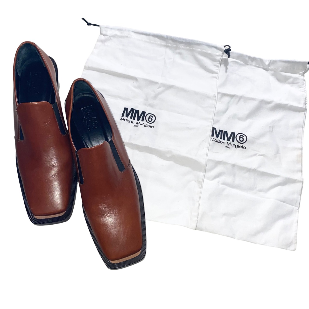 MM6 square toe high-heel shoes