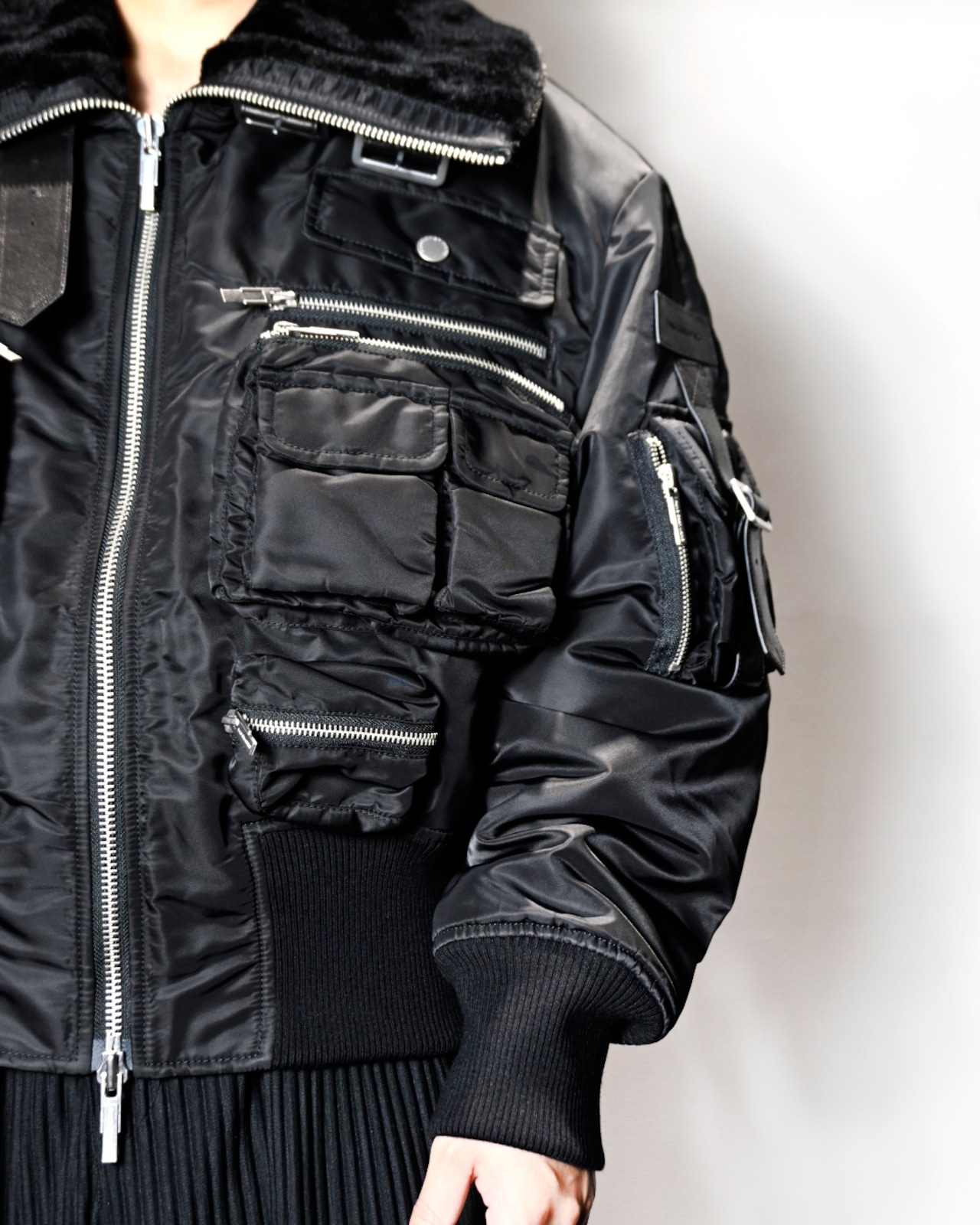 【25AW】Feng Chen Wang フェンチェンワン / Multipocket Cargo Jacket With Leather Trim / カーゴジャケット - 5