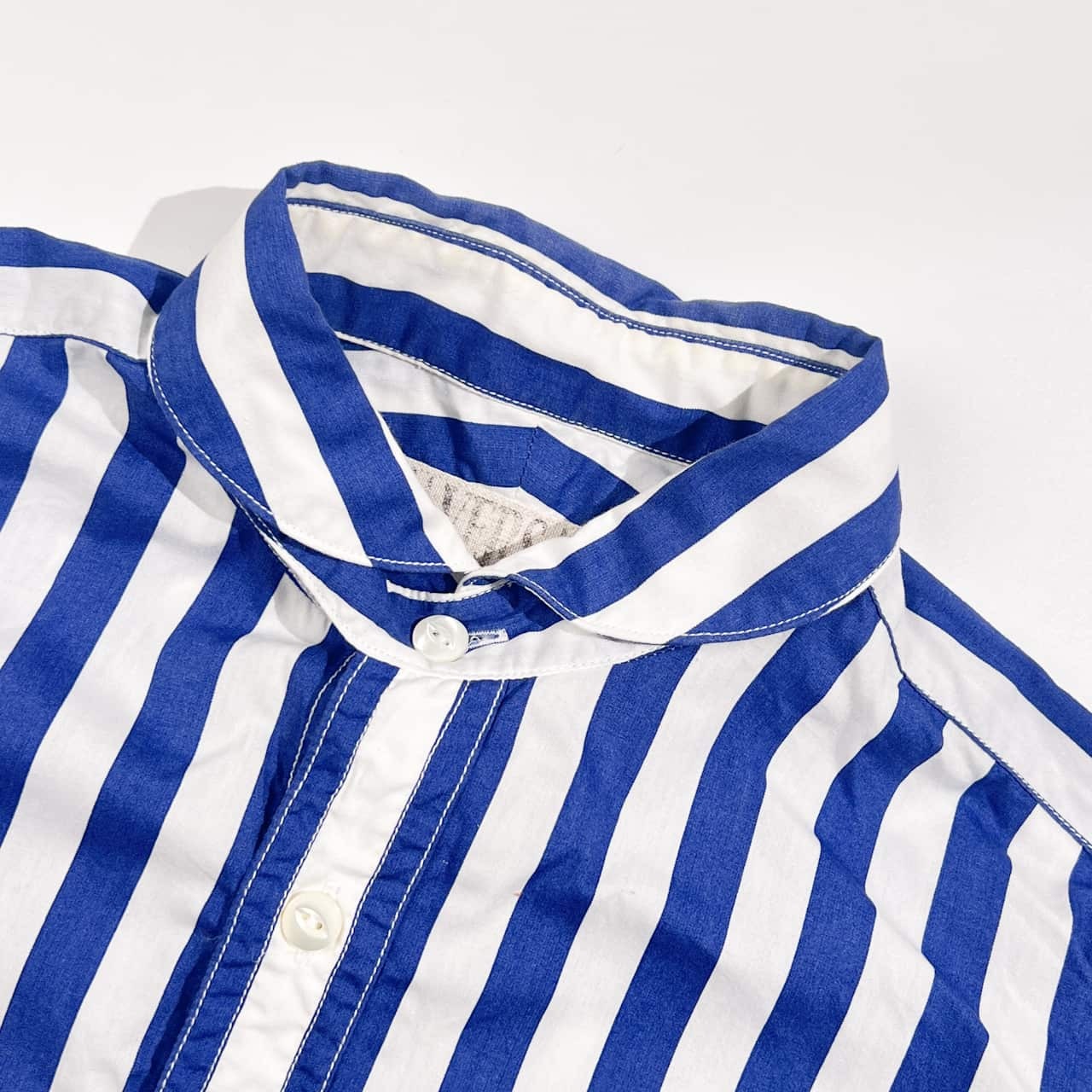 HAVERSACK ハバーサック 太ストライプ 長袖シャツ M/ブルー×ホワイト系 メンズ