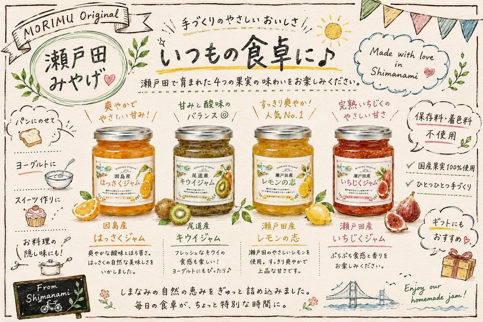 ジャム3個セット | 島の駅しまなみ1 ONLINE SHOP