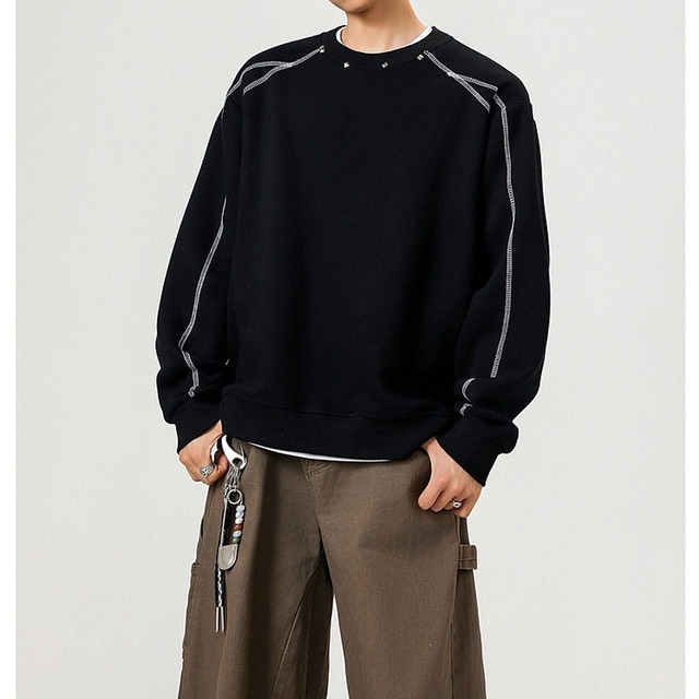 Studded crew neck sweatshirt(MT1455)