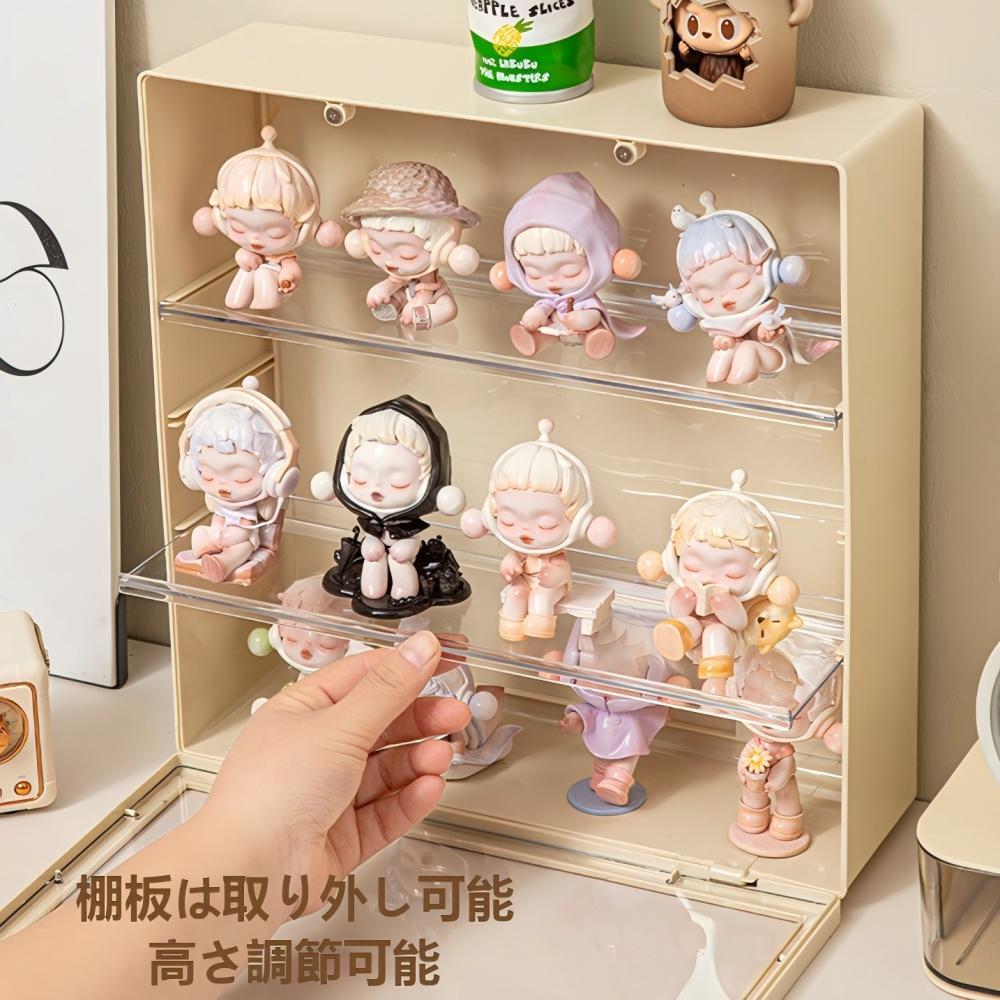 Labubu/9-15cmぬいぐるみ用 2段/3段 収納ケース 透明 2WAY 壁掛け