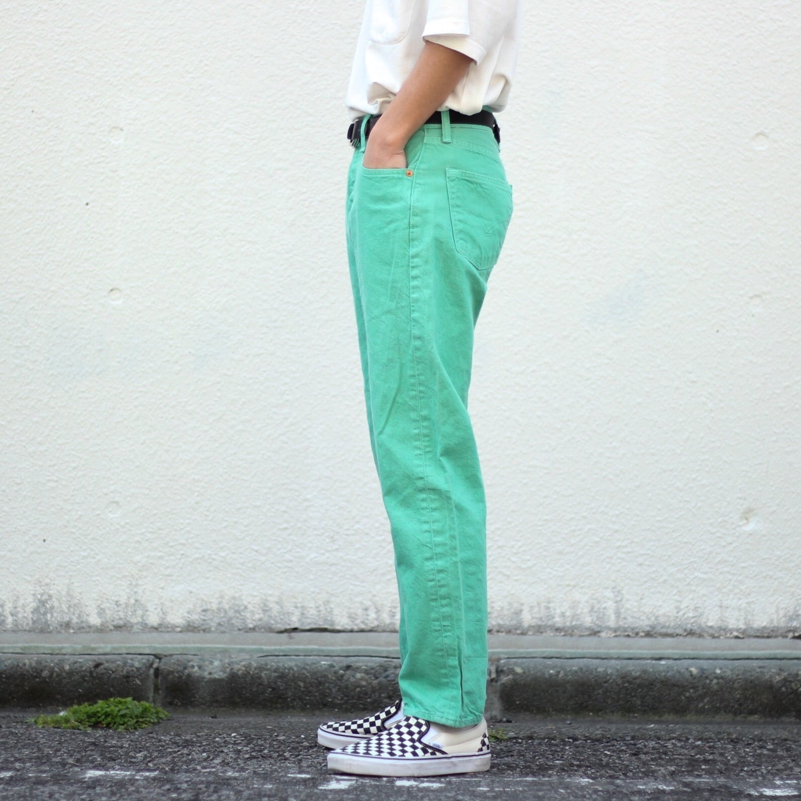 リーバイス 501 ノンウォッシュデニムパンツ モスグリーン W40 Levi's
