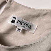 リネン混 STUDIO PICONE スタジオ ピッコーネ フレンチスリーブ ワンピース 38/グレー ベージュ系 レディース