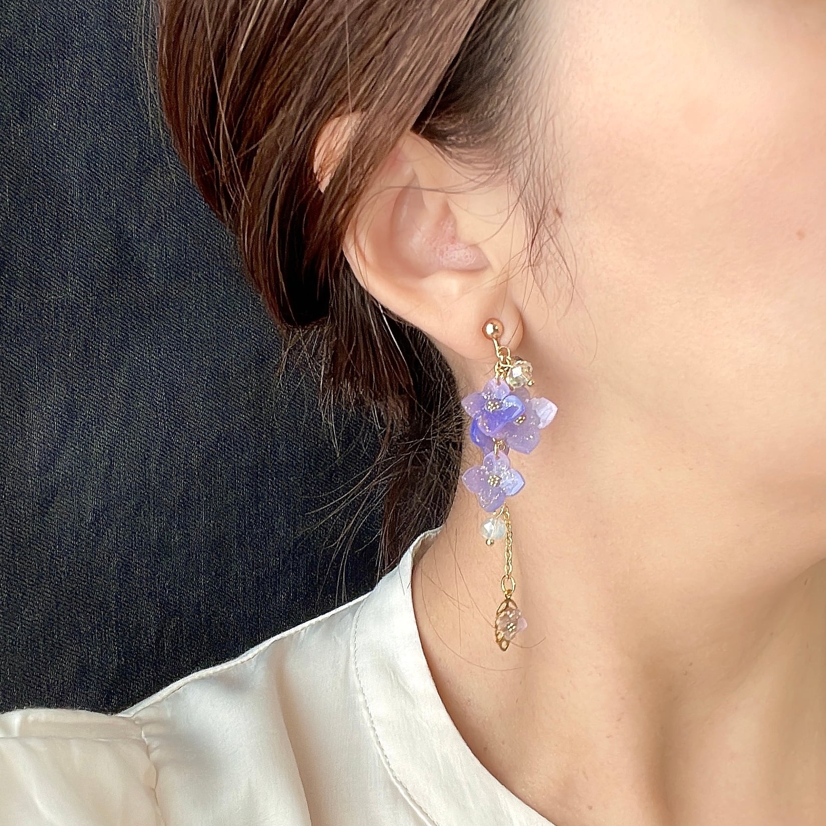 色が変わる紫陽花イヤリング/ピアス | Pay ID