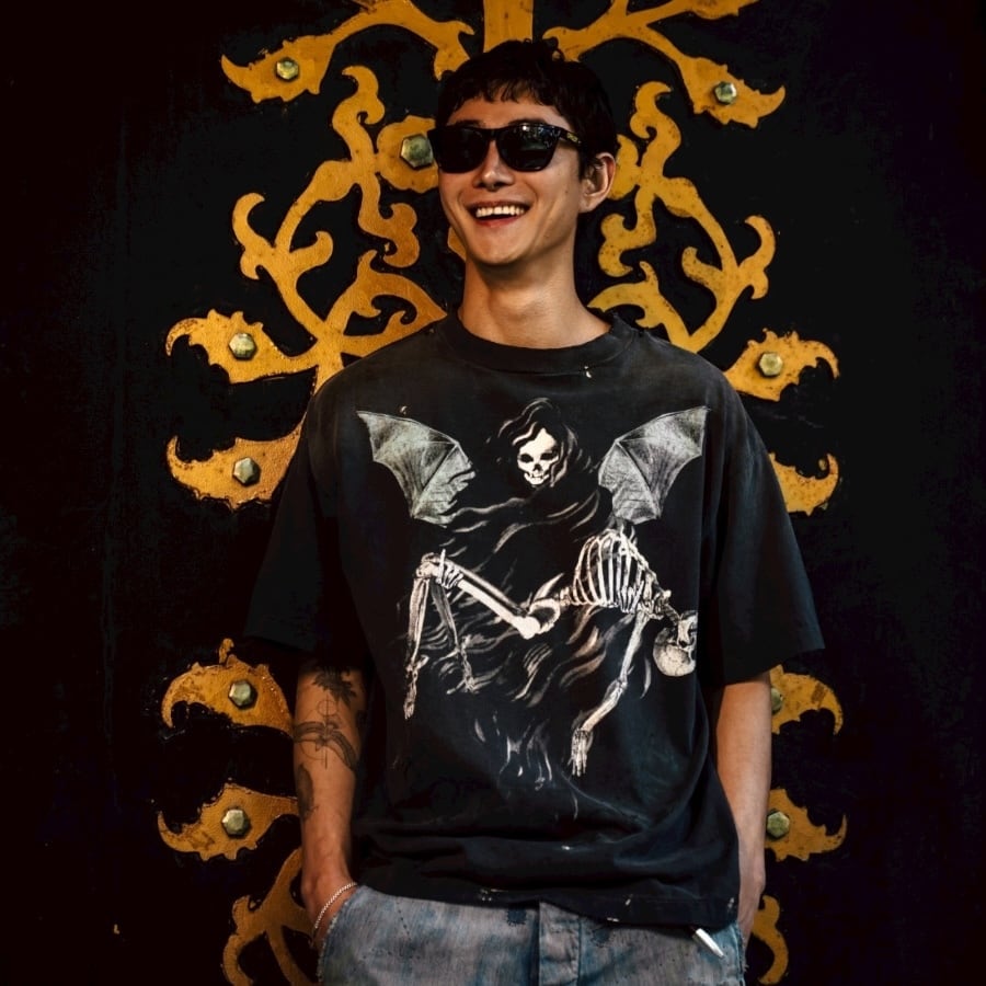 SAINT Mxxxxxx】SM-HR1-0000-011/SS TEE/HOLY SAINT/BLACK | AYIN