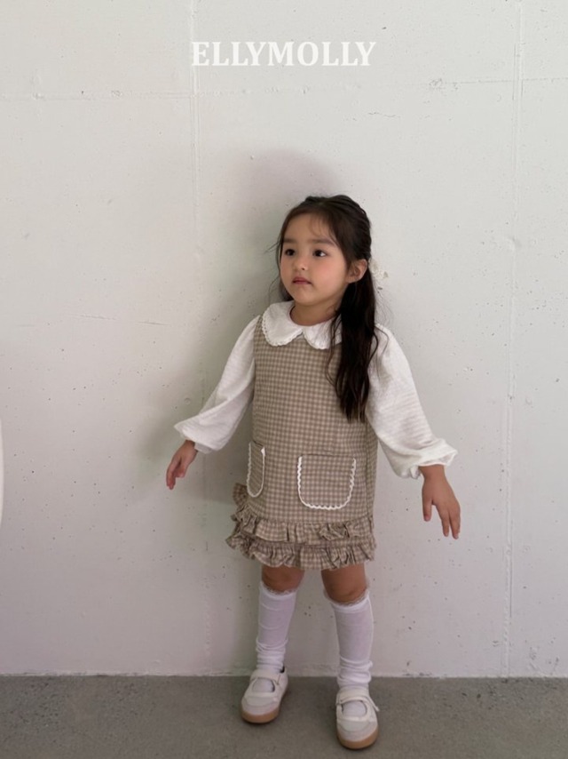 【 ellymolly / 予約 】Little pocket frill one-piece