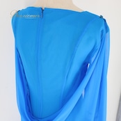 社交ダンス 衣装 スタンダード ドレス ワンピース レッスンウェア パーティドレス 無地 青 Sanline サンリーヌ ブルー系 シンプル 気品 ボリューム 優雅 112cm ポリエステル おしゃれ フェミニン シンプルデザイン ダンスwear スカート ストレート ブラック系 パーティー シルエット レディース トレンド