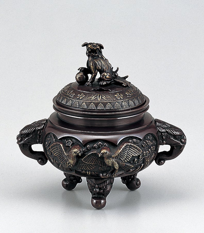 開運花鳥香炉 能作吉秀作 | 株式会社竹中銅器