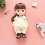 【２点セット】トレーナーサロペット服（白水色小花T）メルちゃんソランちゃん