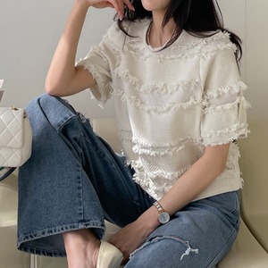 ツイード フリンジ デザイン トップス 3412576