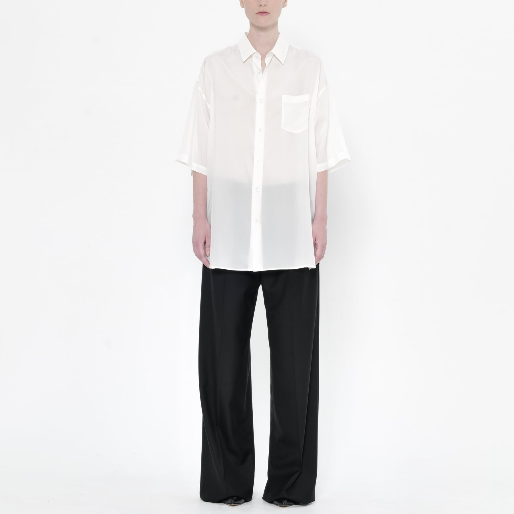 White LOVERS Cupro Short Sleeve Shirt