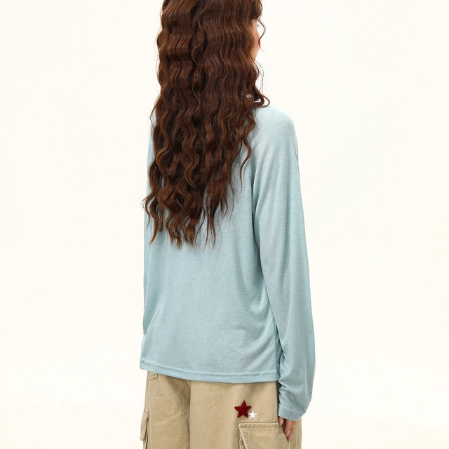 ヴィンテージライクロゴレタリングロングスリーブTシャツ 2col R02513