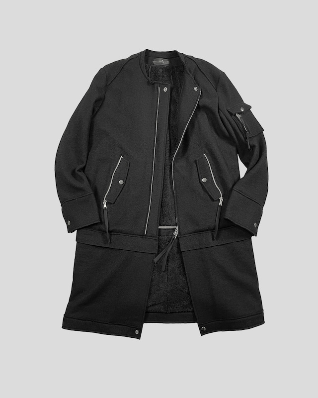 ASKYY / CONVERTIBLE LONGLINE BOMBER JACKET / BLK