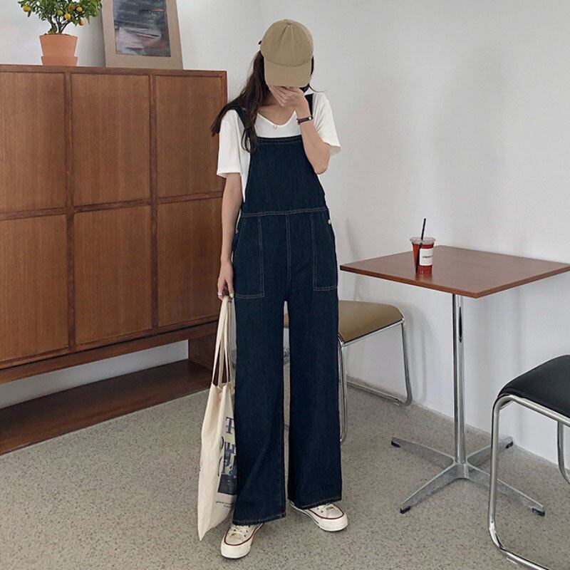 シックな新作インレイジーデニムオーバーオールの2020年秋冬バージョンストレートモップパンツオールマッチ薄手のパンツ YY-ファッション95349444360