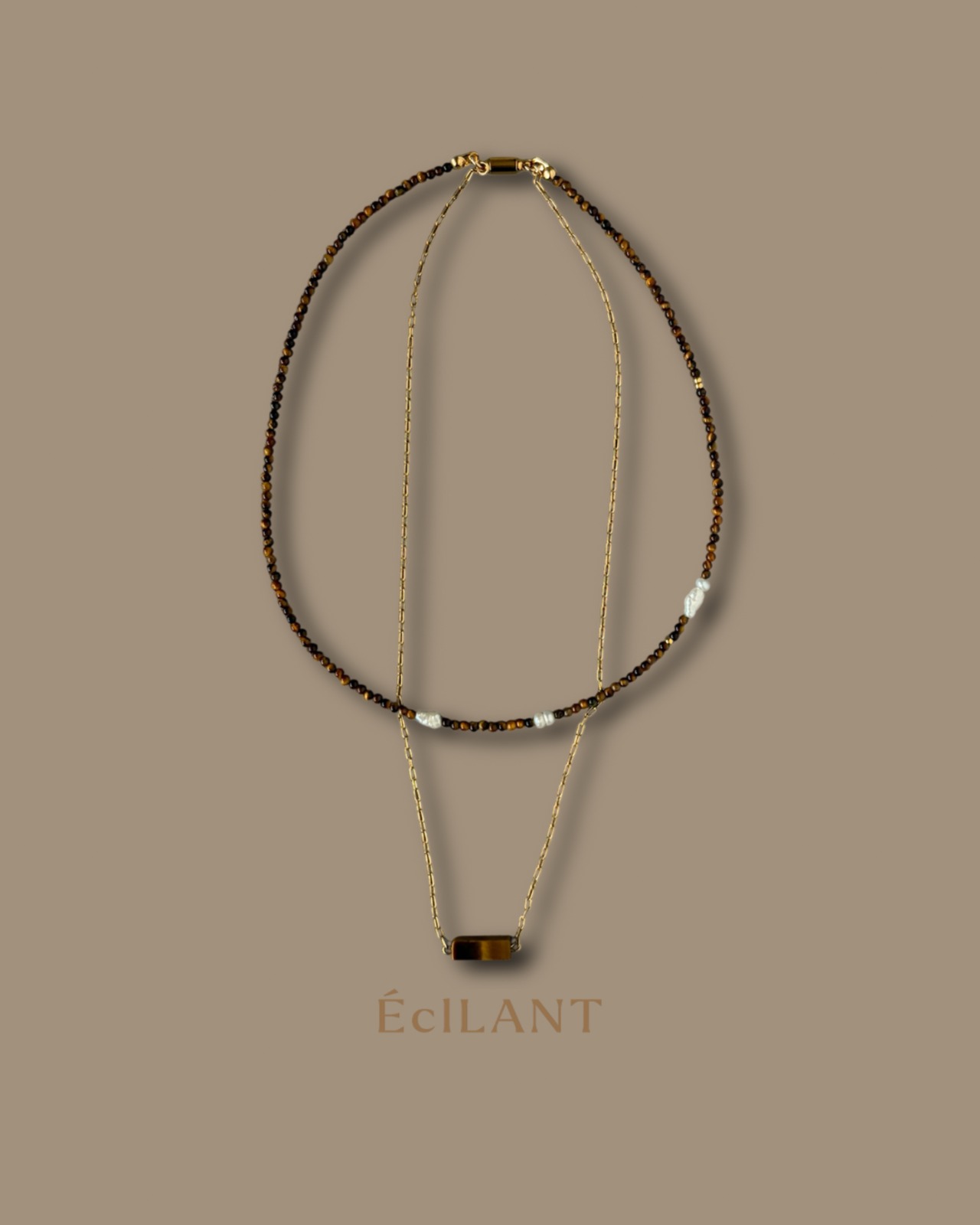 Tiger Eye Layered Necklace［BZN44］
