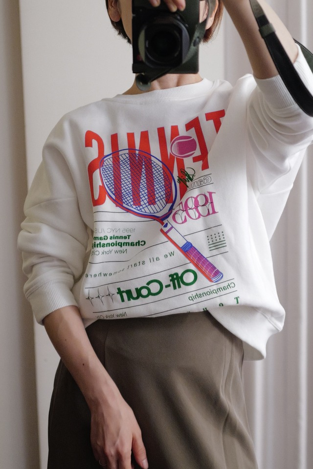 logo sweat tennis white