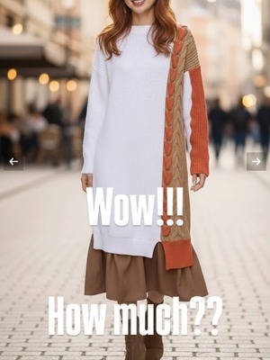 　柄編みニットワンピース