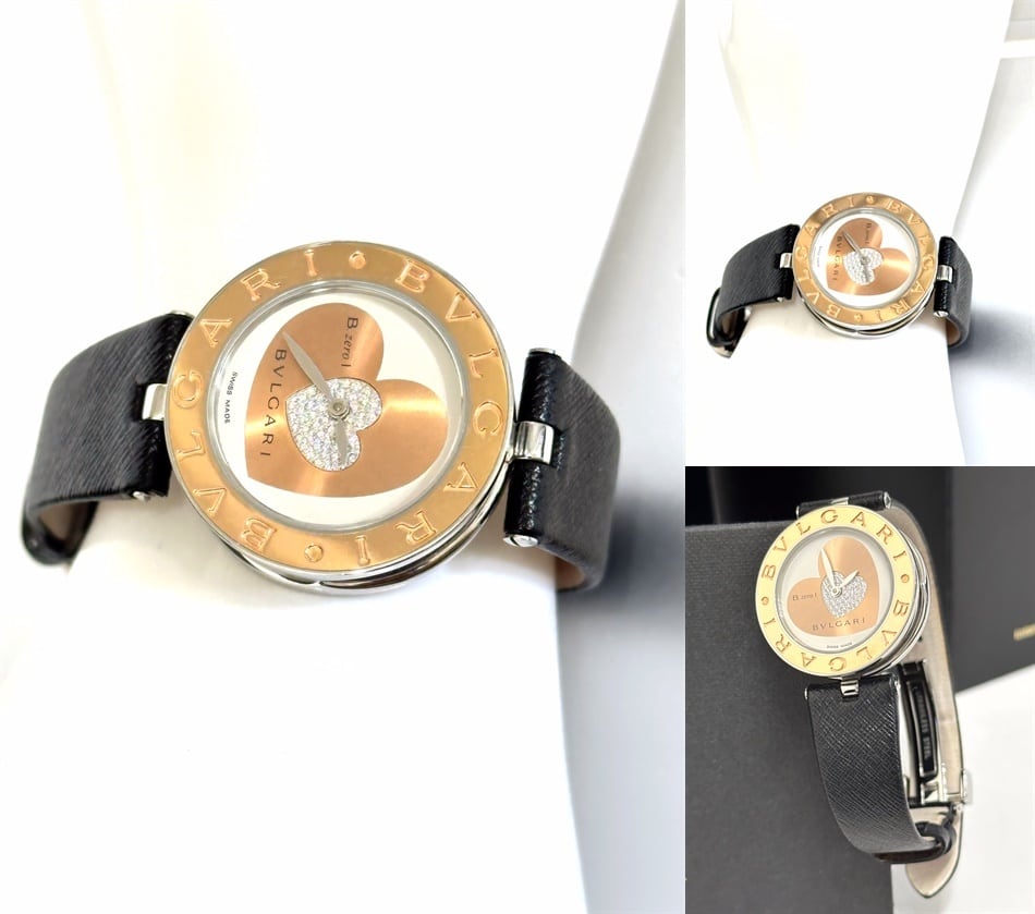 BVLGARI ブルガリ B-ZERO1 ビーゼロ K18 PG 金無垢 ダブルハート