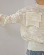 kotoha yokozawa - TD V-NECK SHEER KNIT ：Banana｜シアー／Vネック／デコレーション