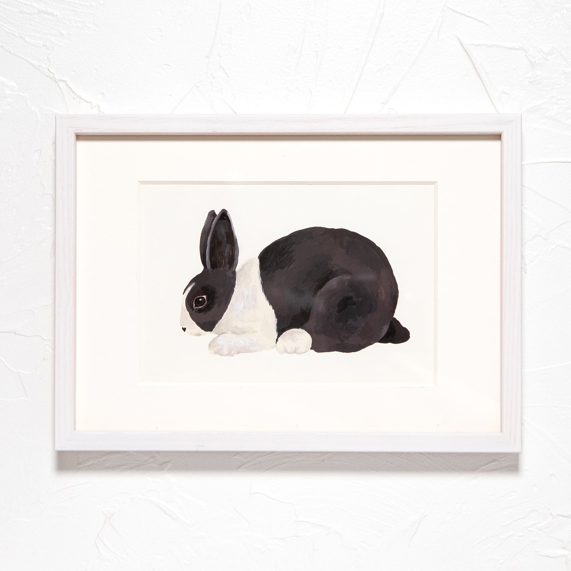 【約P10号】float 原画 黒いウサギと手の油彩画 原画『黒うさぎ』（やがわまき） | Net store アンナとラパン