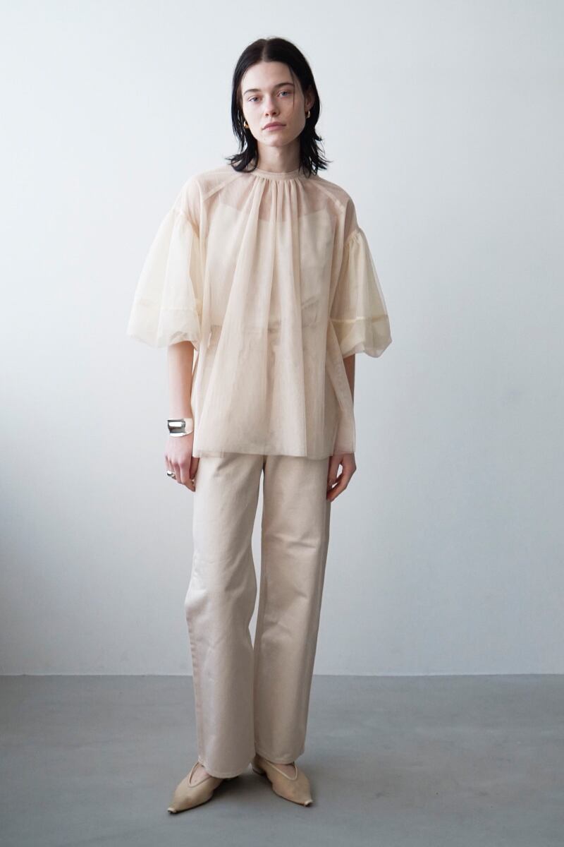 CLANE(クラネ) SHEER TULLE BALLOON SLEEVE TOPS シアーチュール ...