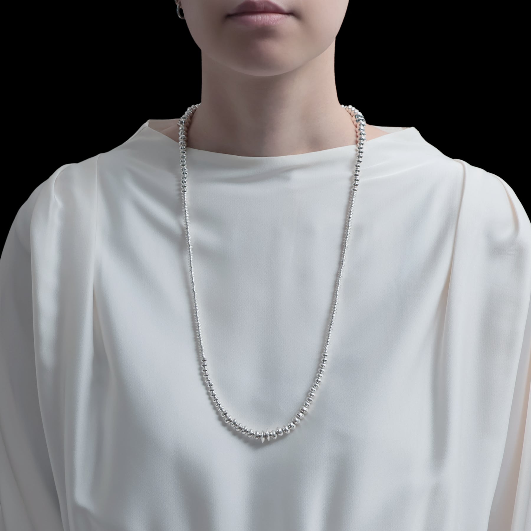 ego] multi-form silver bead necklace [tkt] / Y2501KHN5350 | YArKA