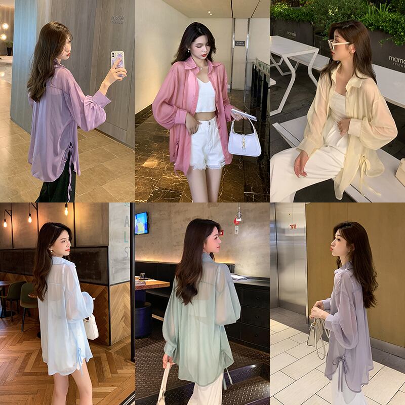ルーズシフォンシャツ レディースサマー 夏物 6Du_Shop_Women6186646981