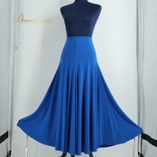 社交ダンス 衣装 スカート ジャンティ gentil ブルー系 青 無地 シンプル レッスン 伸縮 ストレッチ 鮮やか 練習 パーティー ダンス衣装 上品 高級感 華やか ロング