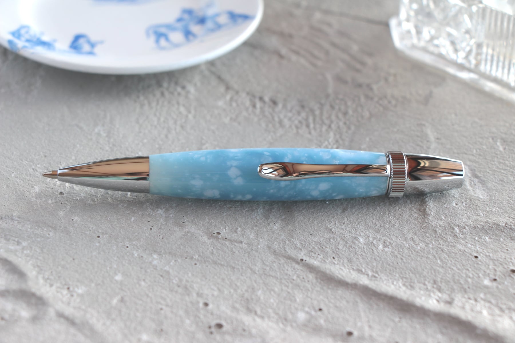 エンジェルブルー・Chouette」手作りボールペン Viriditas ジェット