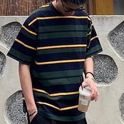 クルーネックボーダーTシャツ A4132
