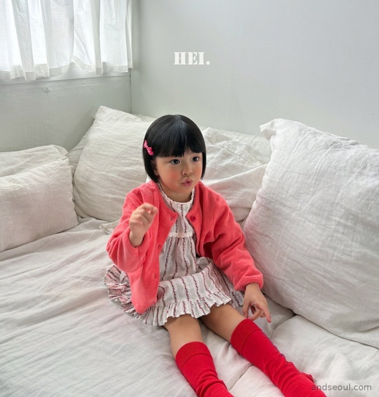 韓国子供服 / 26Autumn / 〖取寄〗Hei / セージワンピース / キッズ服 / カラフル服 / 秋服 *XS~XL*