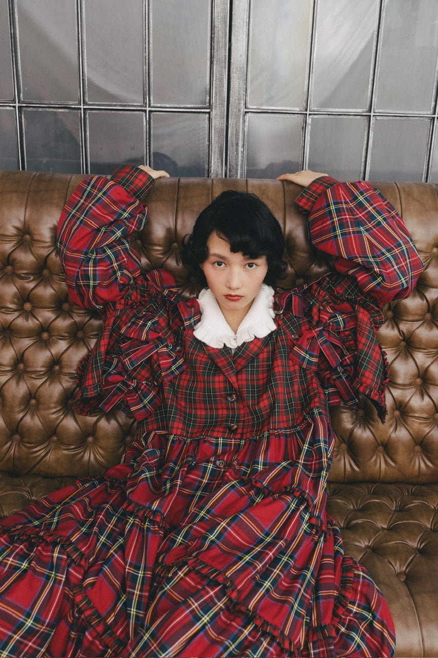 リボンドッキングスーツワンピース RED