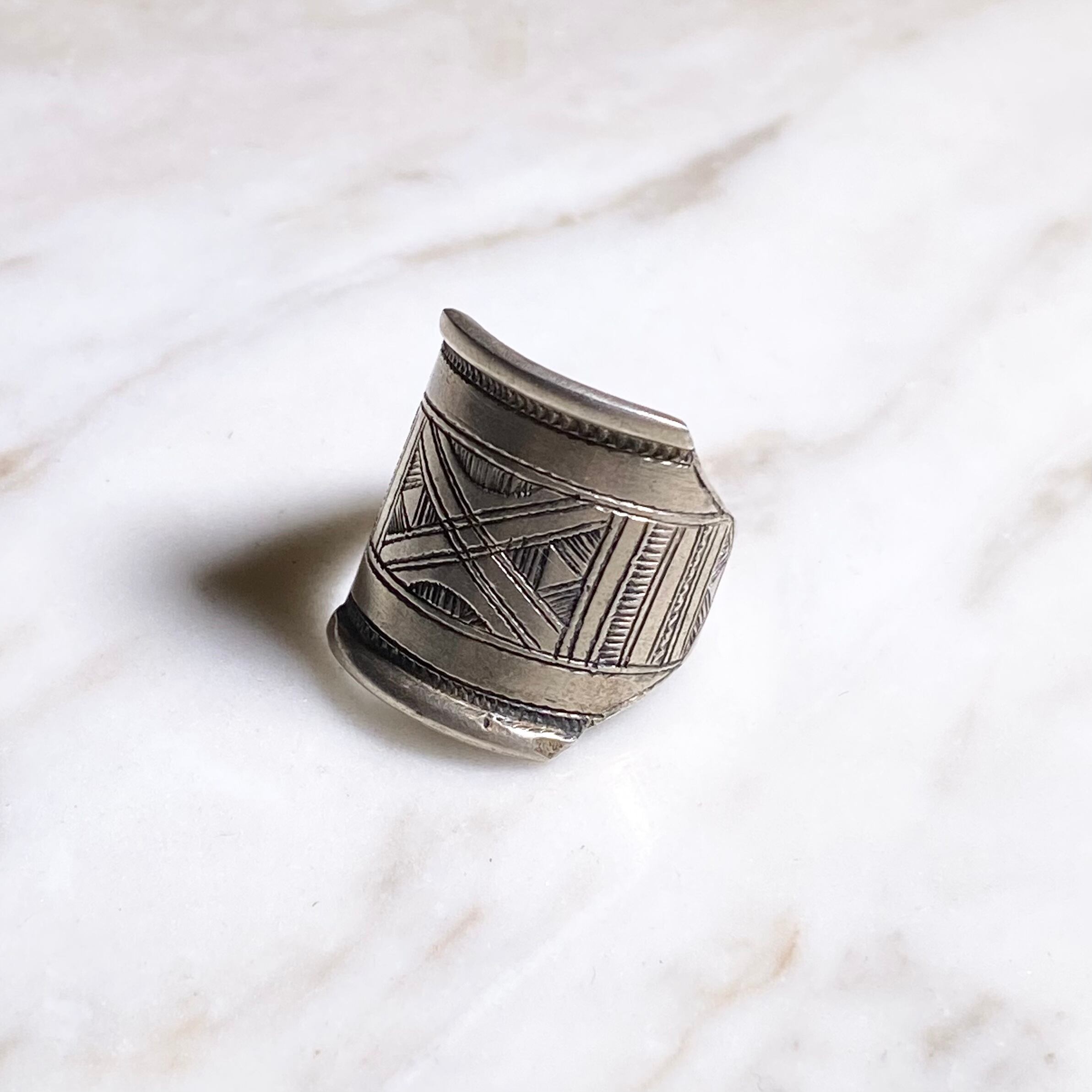 vintage TOUAREG silver shield ring | NOIR ONLINE