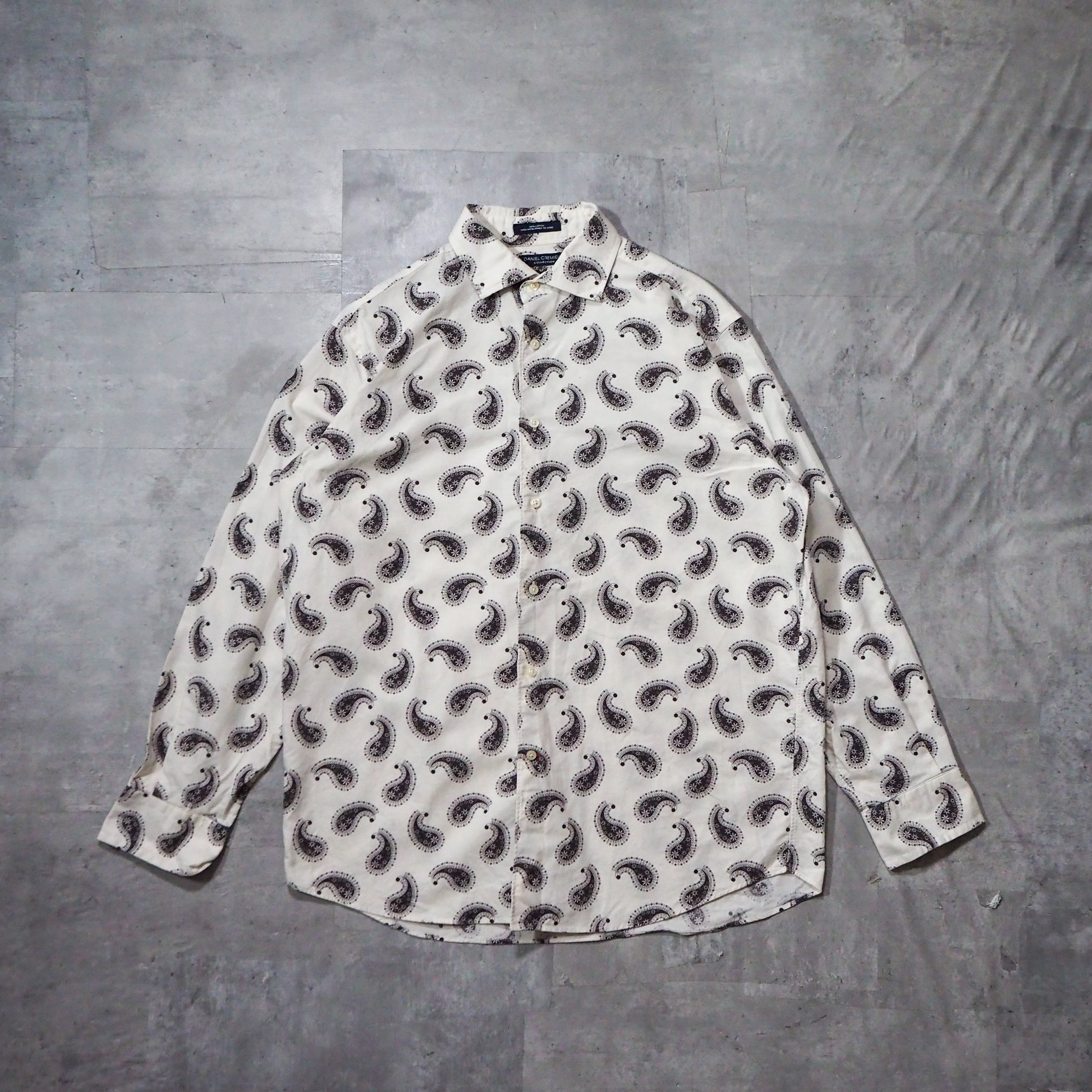 90s “ daniel cremieux” paisley pattern monochrome B.D. shirt 90