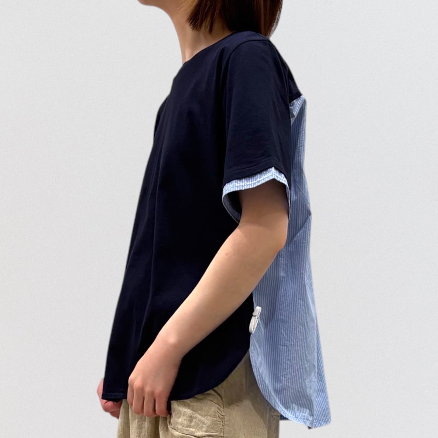 vm natural jersey stripe combination Tee | CoCo Cuore