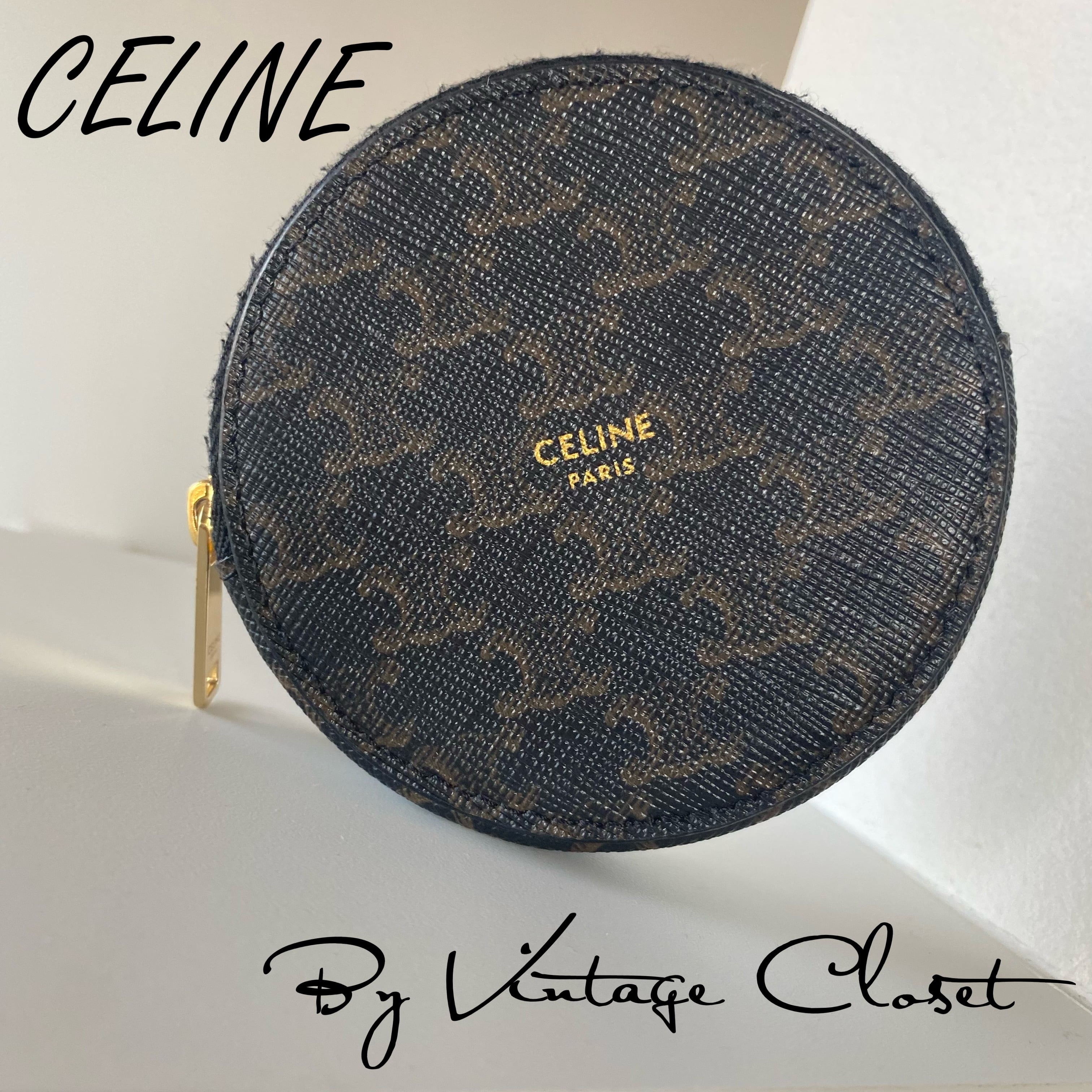 CELINE セリーヌ　マカダム　丸型コインケース