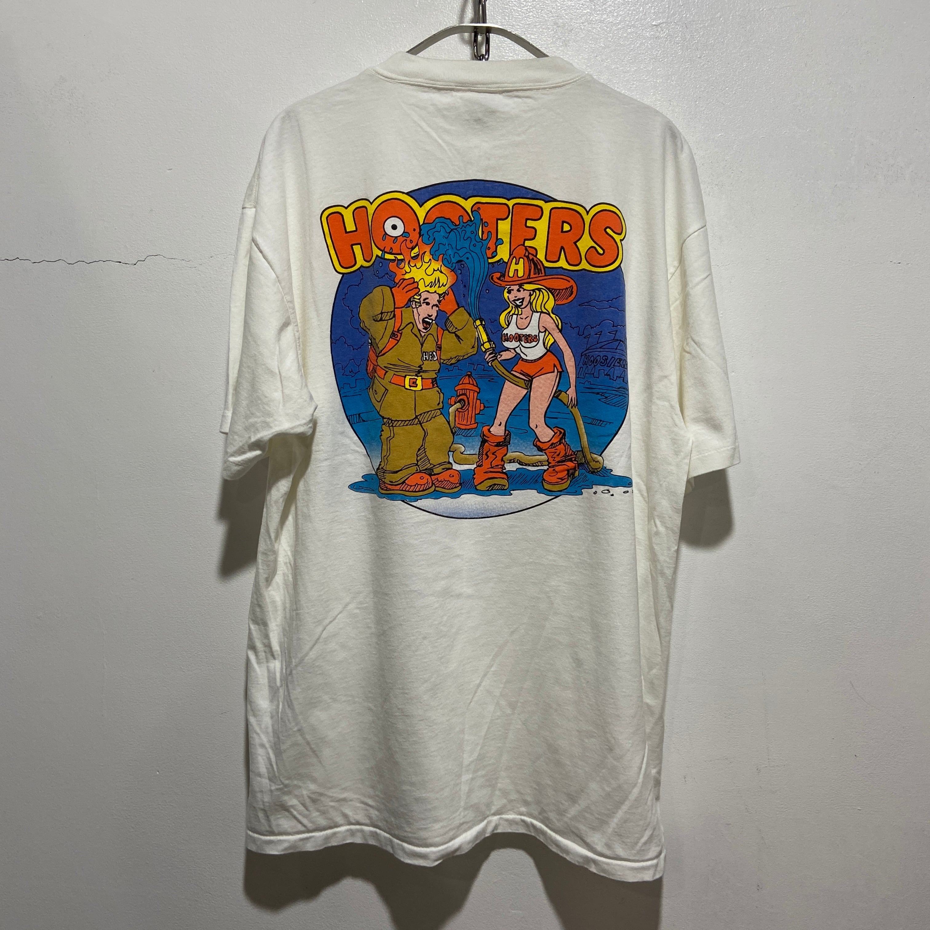 送料無料』90s HOOTERSフーターズ ビンテージ両面プリントTシャツ