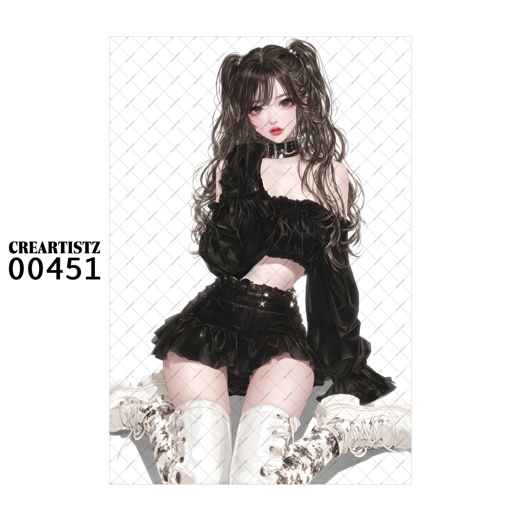 00451 ガール キュート オリジナル ペーパー/ステッカー 4枚セット CREARTISTZ