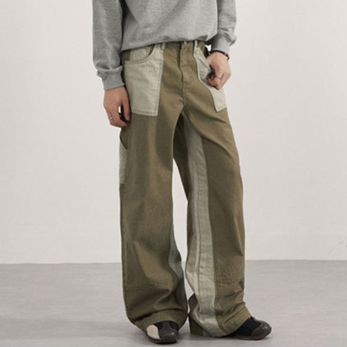 【Daily Outfit】ツートーンワイドパンツ　TB2021 画像