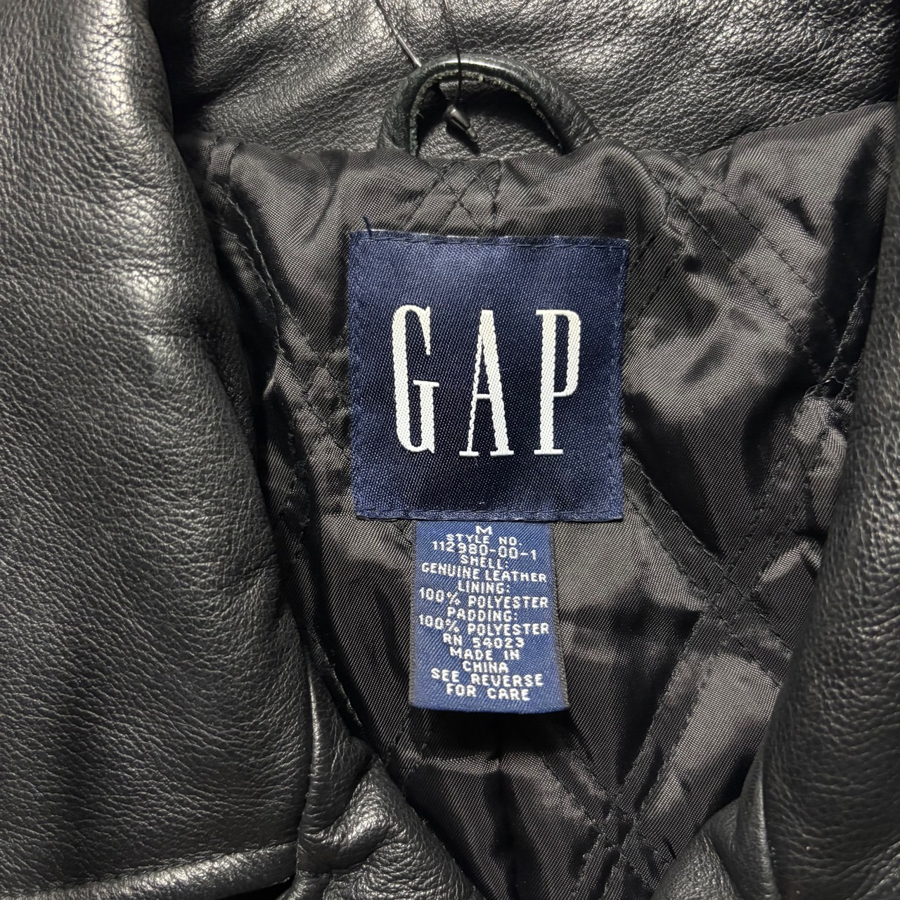 vintage 1990’s “OLD GAP” black leather P-coat