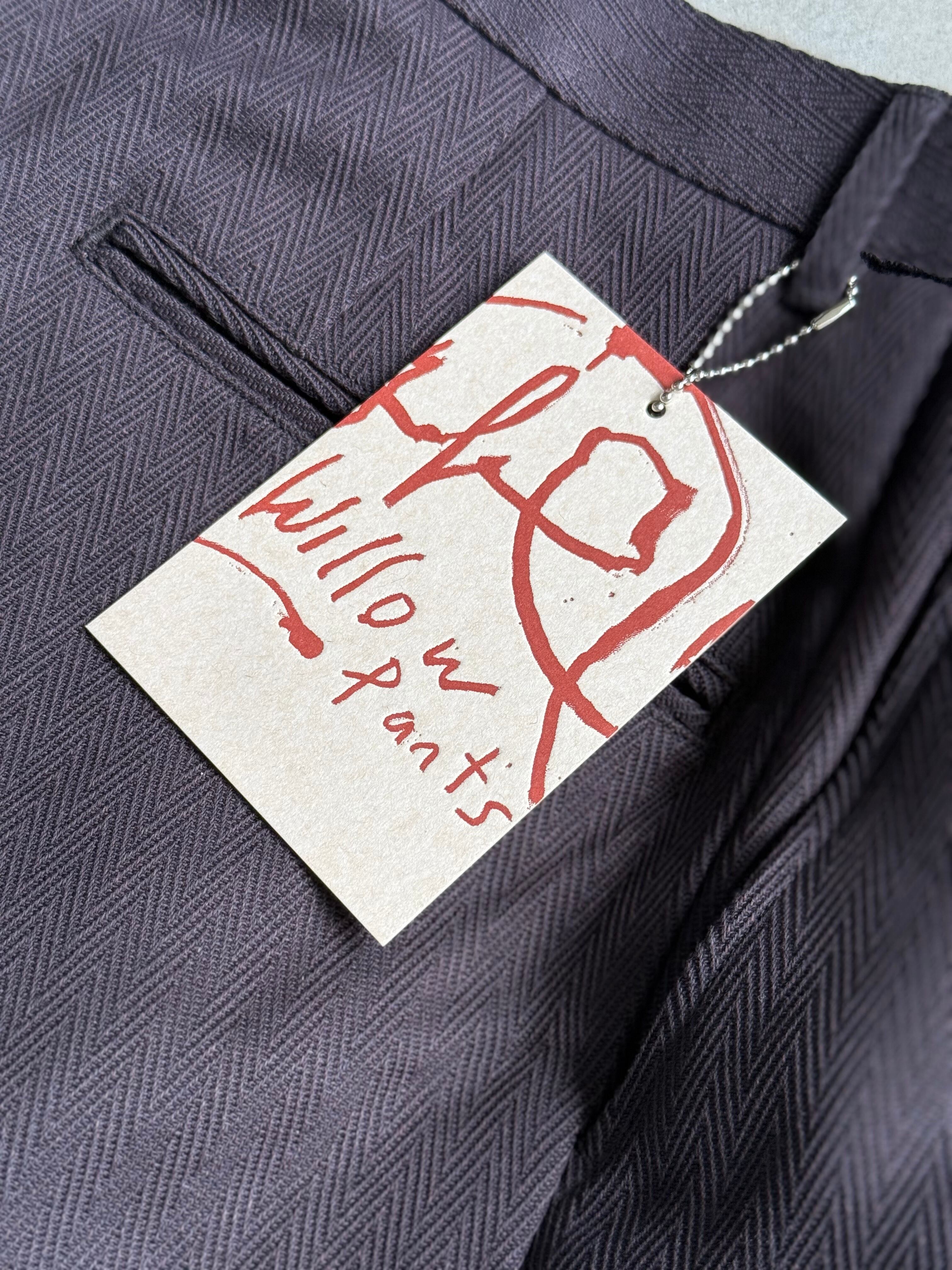 Willow Pants「P-016 DEAD STOCK FABRIC Herringbone Pants」BROWN