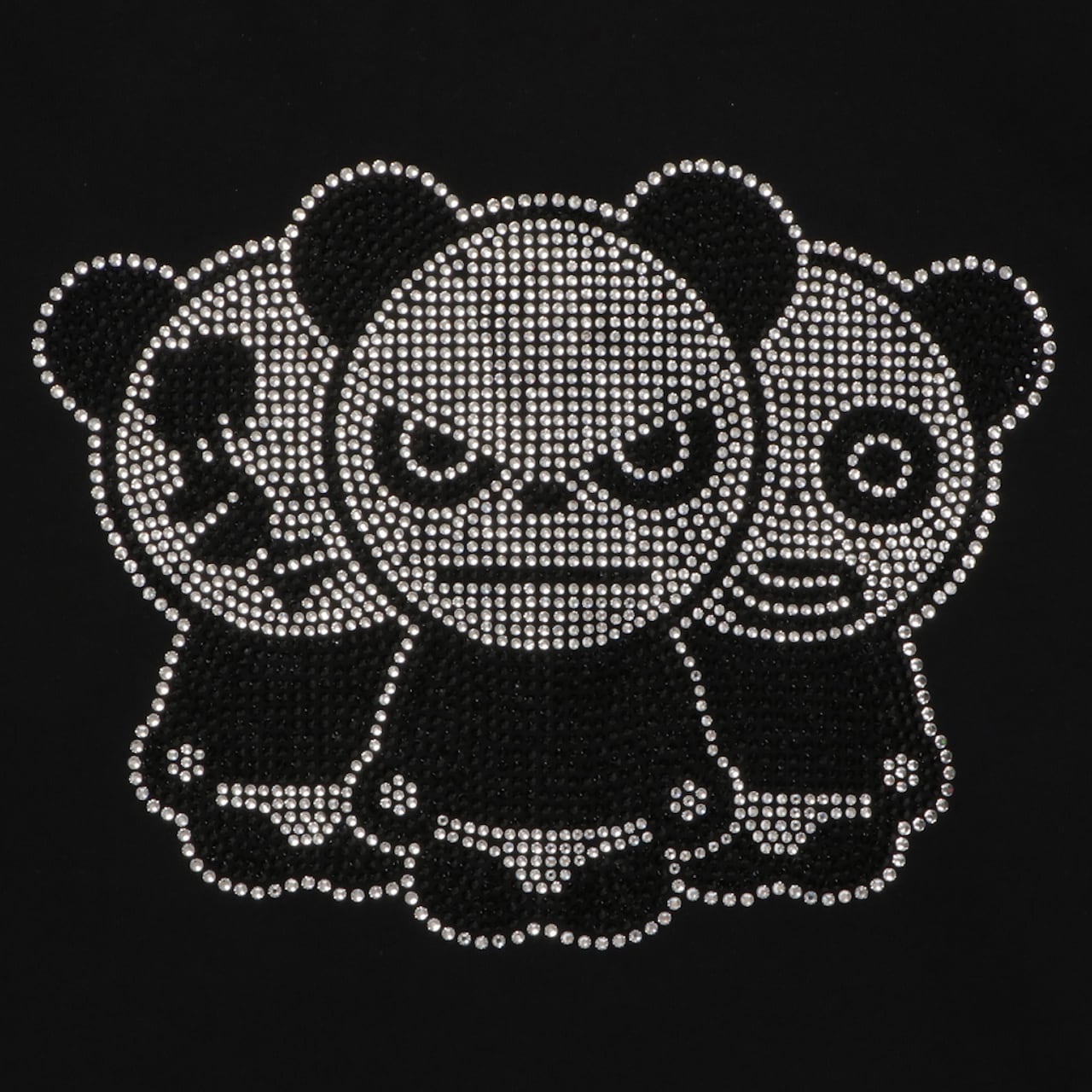 ▼▼HIPANDA ハイパンダ レディース ラインストーン ブラック SIZE M HIPANDA（ハイパンダ） tシャツ 男女兼用 HIIPANDA ラインストーン
