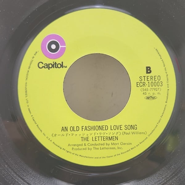 The Lettermen / Oh My Love / An Old Fashioned Love Song [ECR-10003] - 画像4