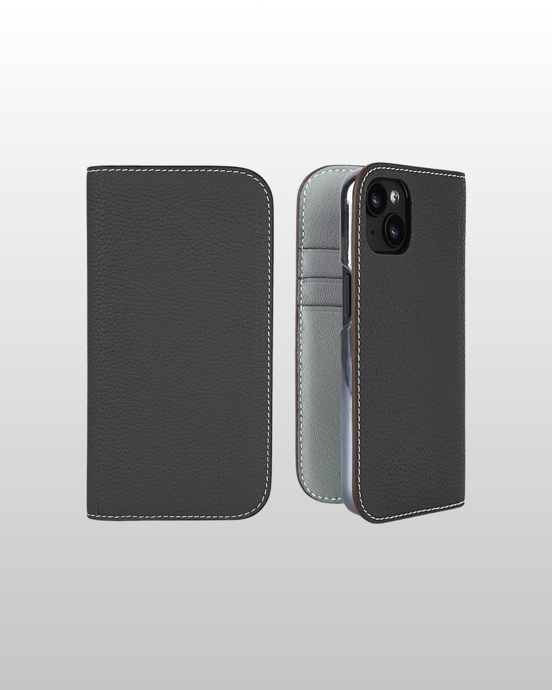 【iPhone15シリーズ】手帳型ケース トゴ スチールグレー