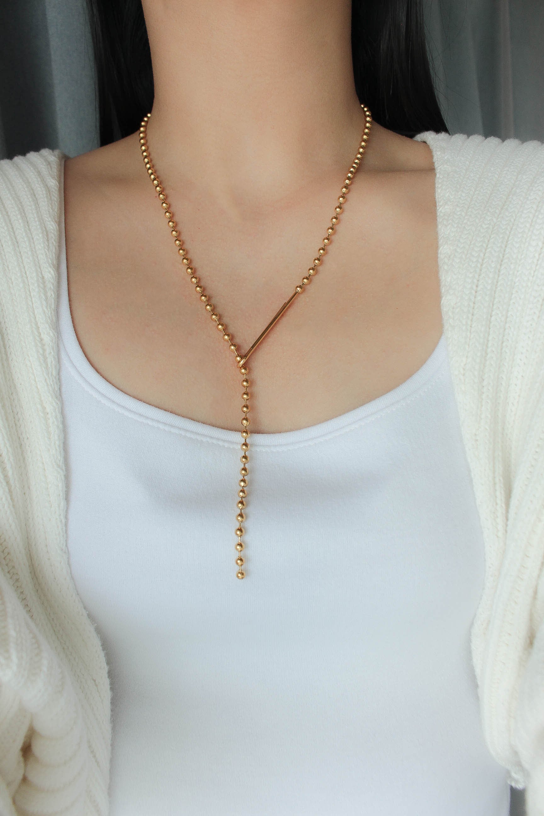 W*E様 1 アクセサリー　ネックレスブローチ　タイピンなどまとめ売る現状品 Ball Y Shape Hook Necklace | ebine(エビネ)|金属アレルギー対応